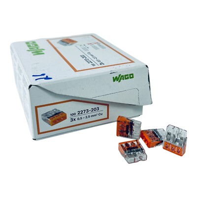 Wago terminals series 2273-203 / 100 PCs / 3x0.5-2.5mm² Cu / connection terminal 26