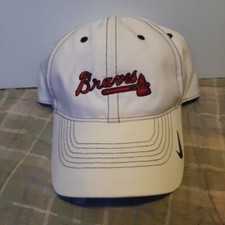 ATLANTA BRAVES CAP HAT ADJUSTABLE WHITE