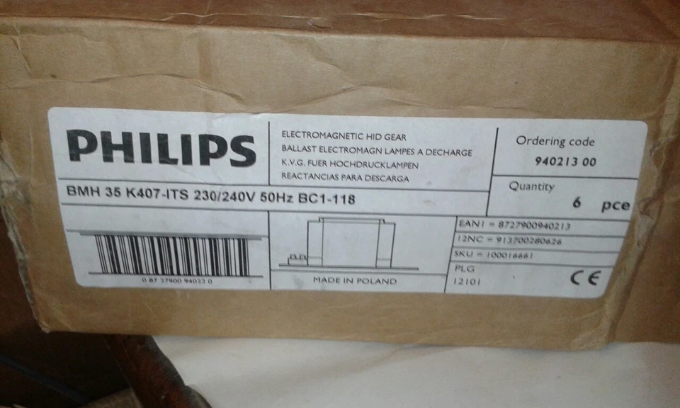 Philips MK4 BMH 35 K407-ITS Balastro de iluminación electromagnética de servicio pesado HID #iC Foto 4 de 4