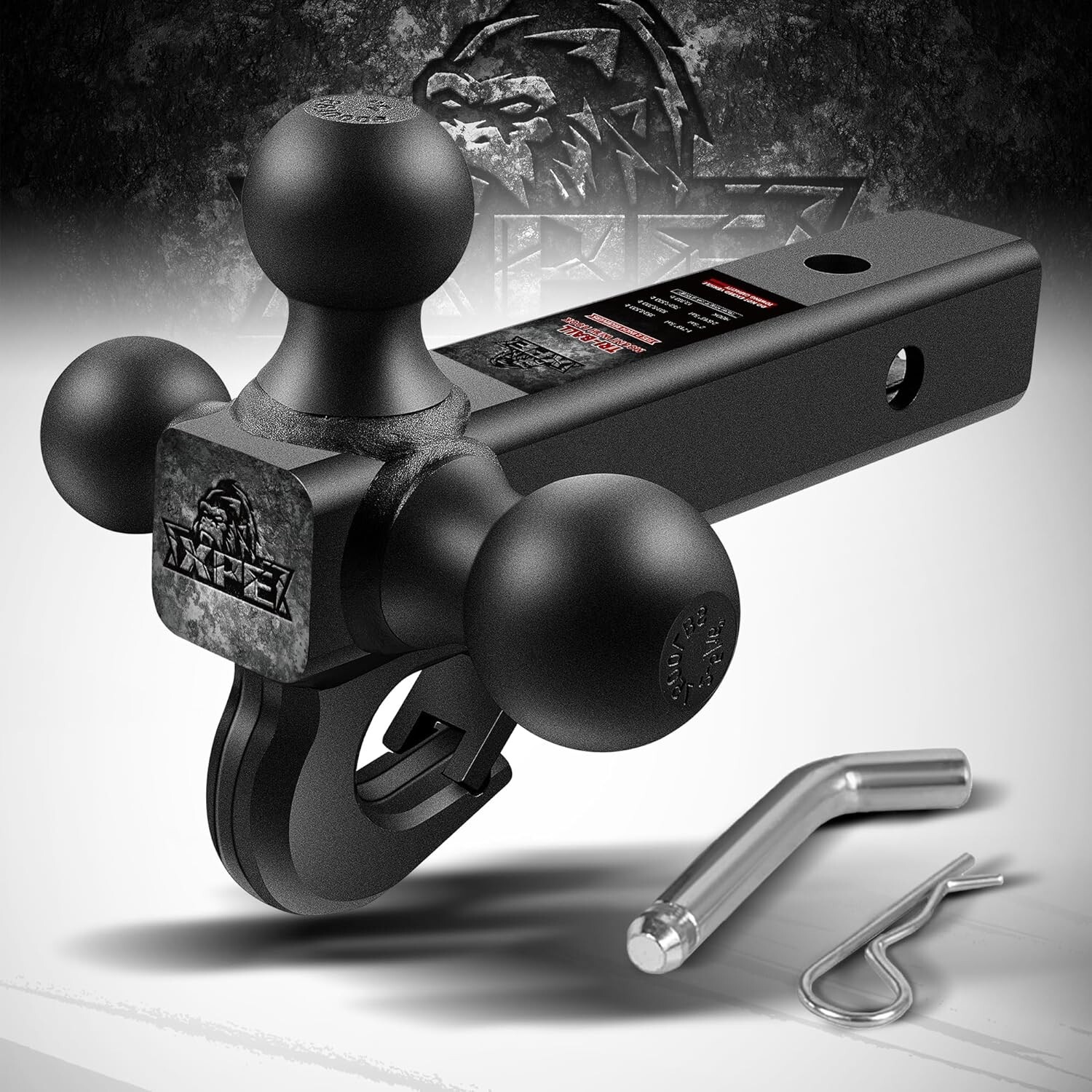 2" Receiver Trailer Hitch Tri Ball Mount 1-7/8", 2" & 2-5/16" Ball Truck Hitch
