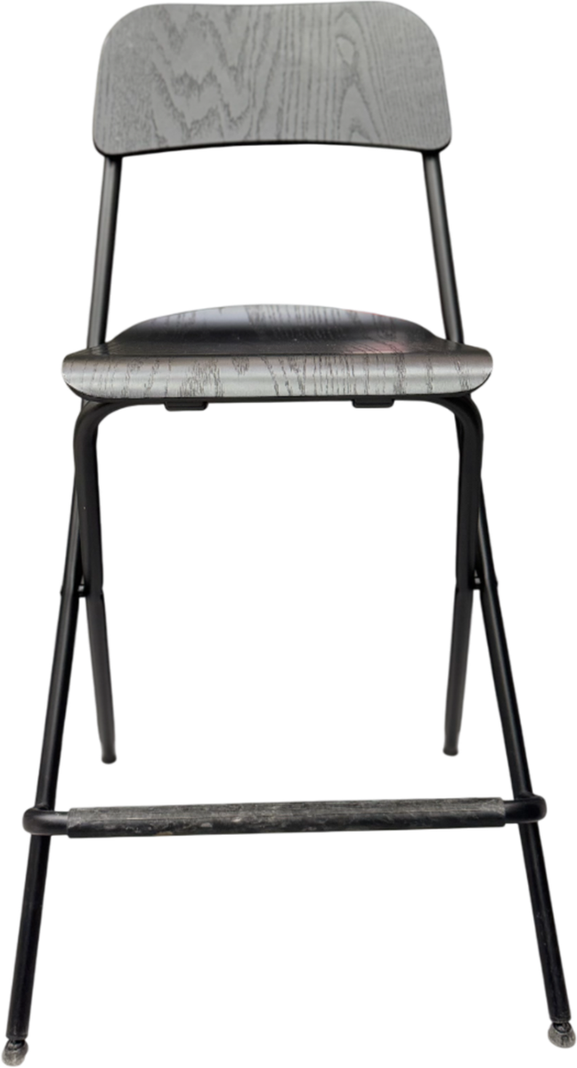 Brand New IKEA FRANKLIN Black Bar Stool With Backrest 63 cm (24 ¾