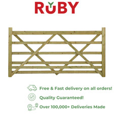 Extra Bottom Bar Diamond Brace Planed Gate Ruby Durable Wooden Field Gate