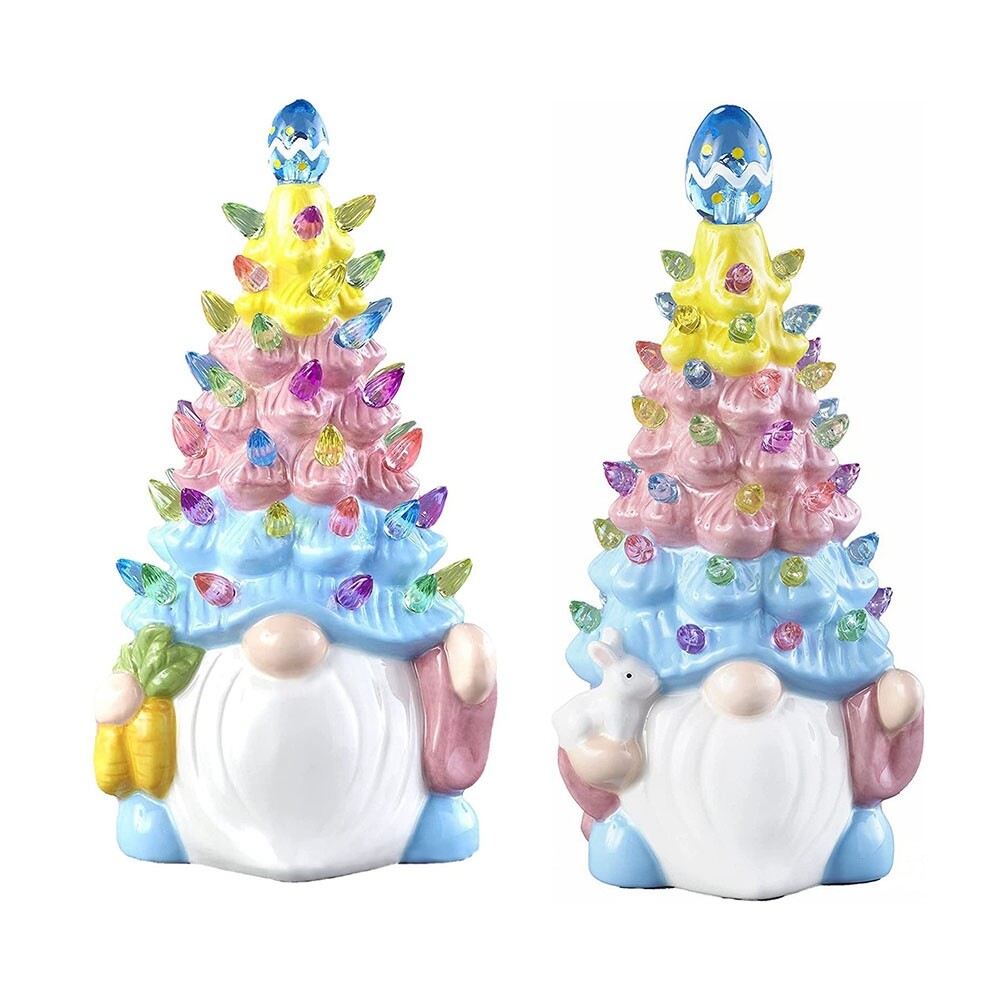 Spring Easter Gnomes Table Decorations, Light Up Easter Tree Bunny Tree6190