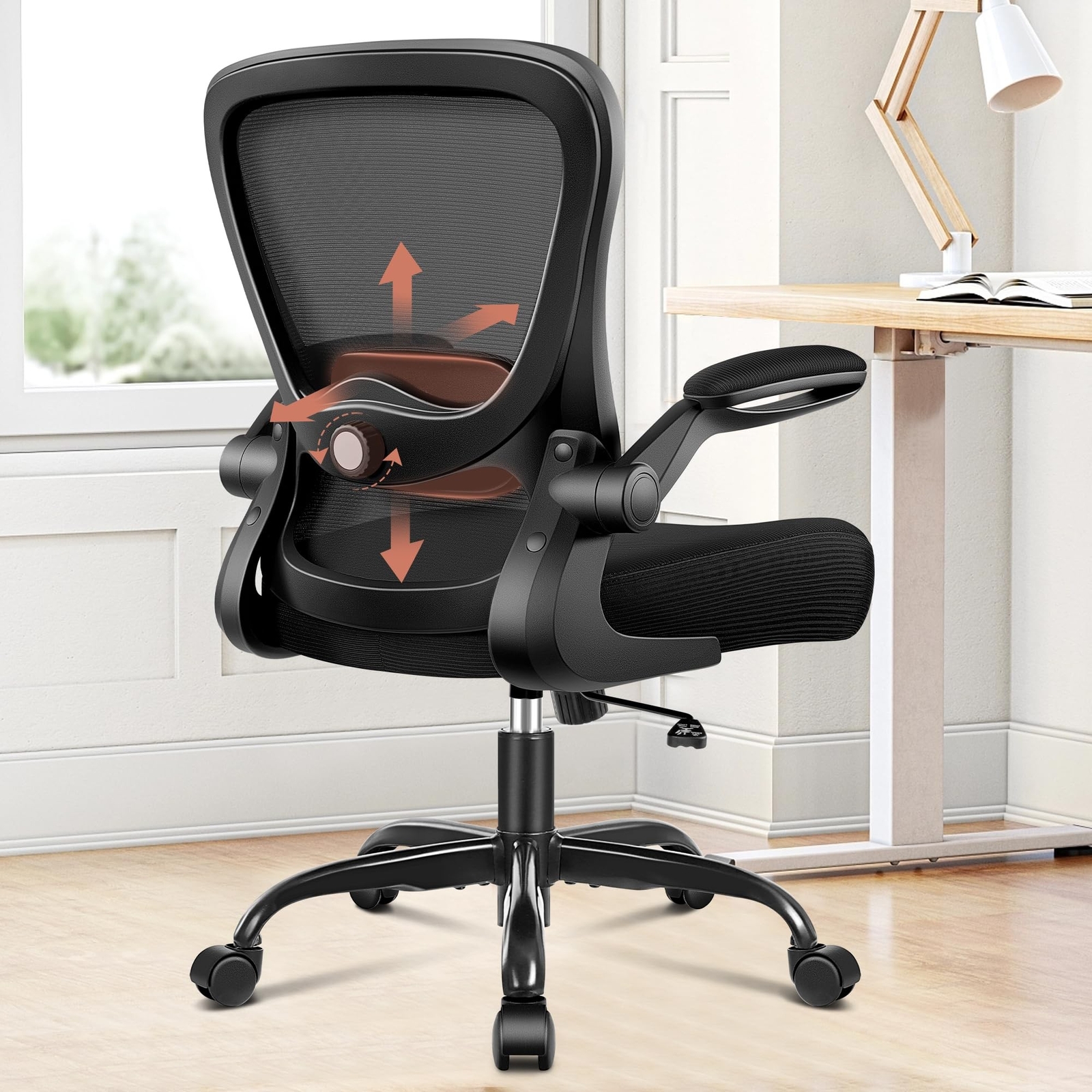 KERDOM Office Chair, Ergonomic Desk Chair with Adjustable Lumbar Support, Rol...
