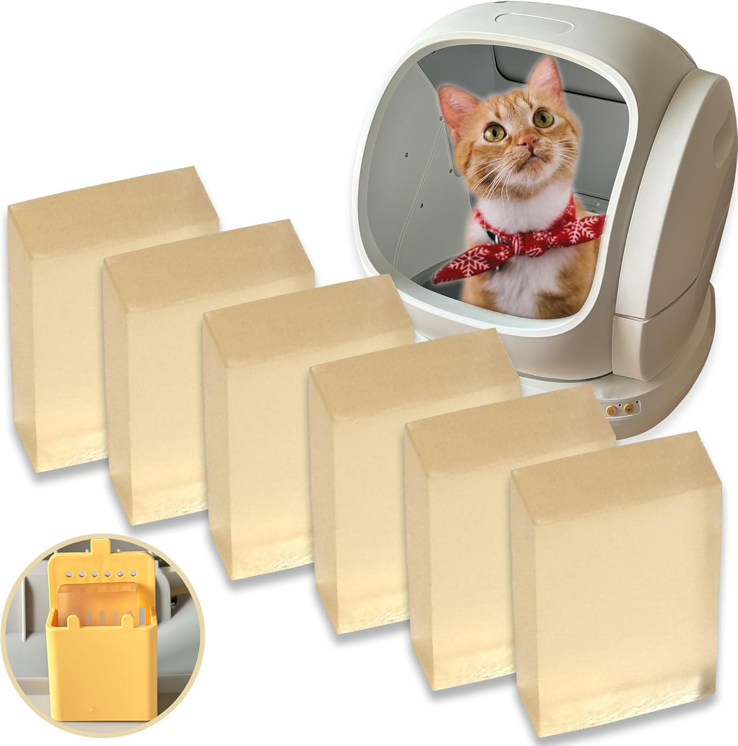 6-Pack Pet Odor Eliminator Gel for Meowant Self-Cleaning Cat Litter Box