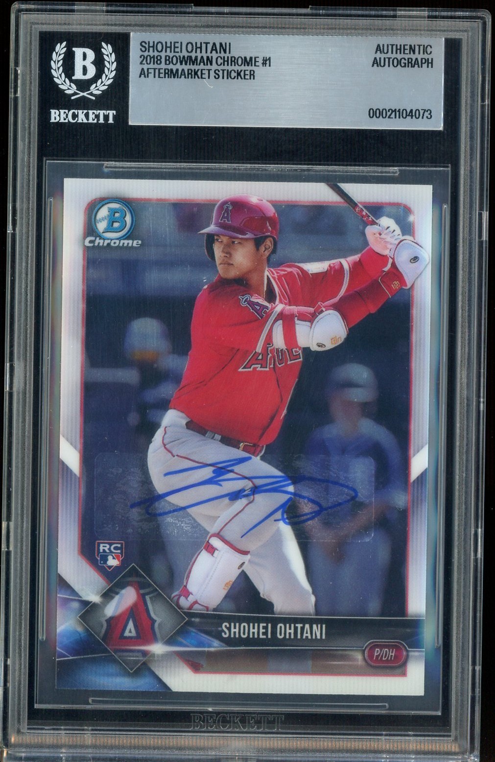 Shohei Ohtani Signed 2018 Bowman Chrome #1 Aftermarket Sticker AUTO BAS RC