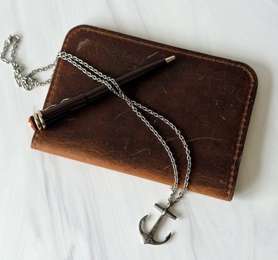 Maritime Supply Co. Anchor Pendant Necklace 26  Stainless Steel Chain Nautical