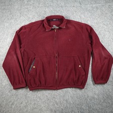 Vintage Polo Ralph Lauren Harrington Jacket Mens Large Burgundy Fleece Full Zip