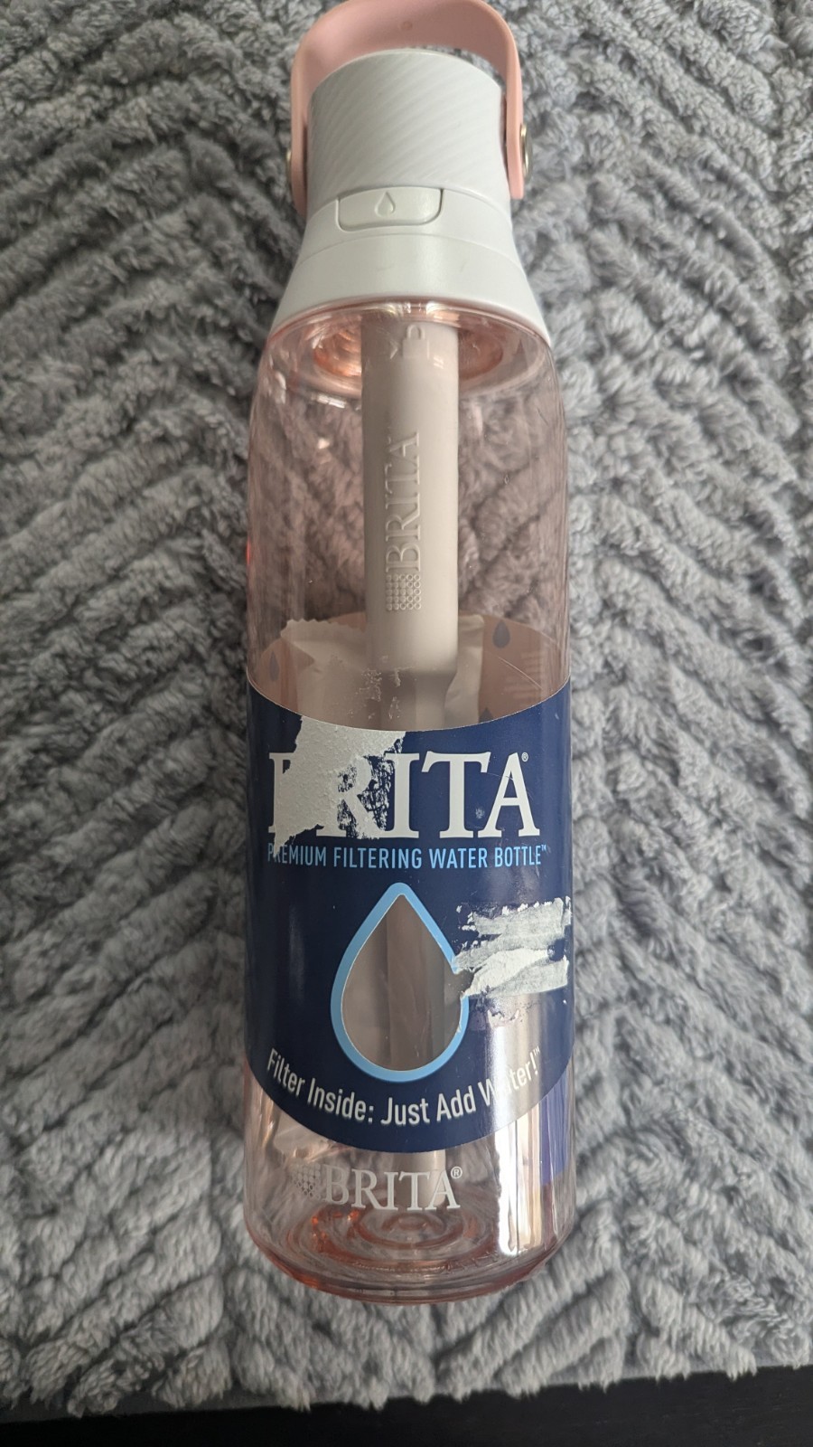 Brita 20oz Pink Water Bottle Filtration Plastic Flip Lock Top with Filter