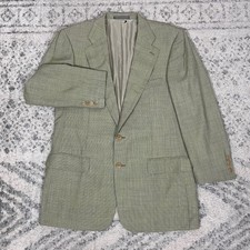 Ermenegildo Zegna Performance Wool Houndstooth Blazer Mens 40R Tan Switzerland
