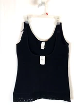 Tummy Control Body Compression Shaper NWT Women XL Black Camisole Blouse Lace