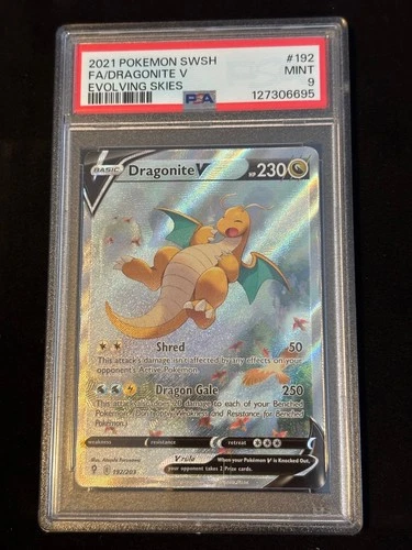 PSA 9 Dragonite V Alt Art - Evolving Skies - 192/203 Pokemon Sword and Shield
