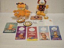 12 Piece Vintage Garfield Lot Plush, Door Hangers, Card, Post It, 1978