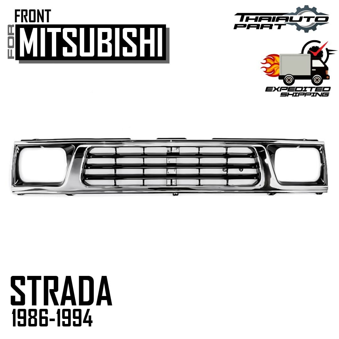 Front Grille Chrome Gloss Black For Mitsubishi Mighty Max L200