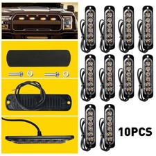 10x Side Marker Flash Emergency Strobe Light Bar Kit Tow Truck 6 Led Amberwhite