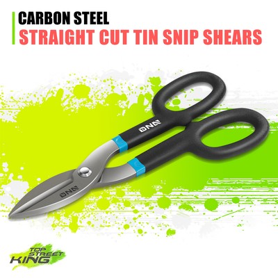 2-1/4'' Heavy Duty Carbon Steel Straight Cut Tin Snip Scissor Shear Cutting Tool