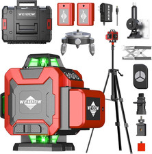 Laser Level with Tripod, Self Leveling Laser Level 4X360 , Green Line Laser 4D L