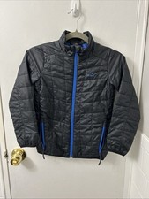 LL Bean PrimaLoft Packaway Jacket Kids L 6X/7 Black Full Zip Puffer Coat 510809