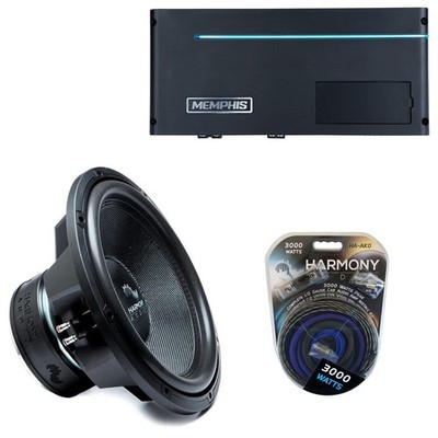 Harmony Audio HA-C154 Bundle 15'' Car Subwoofer Stereo 1400W RMS & PRXA1500.1 Amp