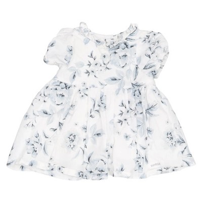 Newbie by KappAhl, Kleid, Größe: 62, Weiß/Blau, Baumwolle, Blumen, Mädchen #fhq