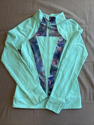 Ivivva By Lululemon Perfect Your Practice Jacket Full Zip Blue Girls Size 14