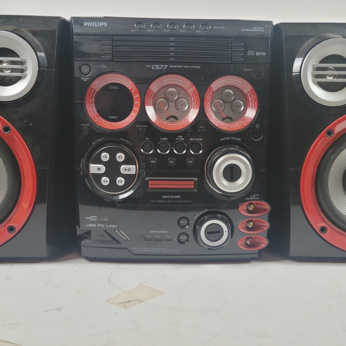 Philips FW-C577 Gameport Mini System Gaming Stereo USB AM/FM CD