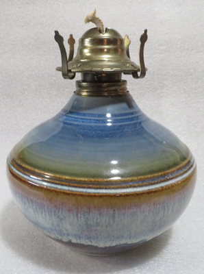 #ad #ad Bill Campbell Signed Studio Art Pottery Large Drip GlazeHurrican Oil Lamp Base $64.50