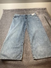 Aeropostale Baggy Wide Leg Jeans Womens 18 Blue 100 Cotton NEW W/Tags