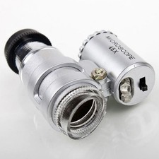 45X LED Mini Pocket Microscope UV Light Magnifying Glass Loupe Hand Lens Stamp