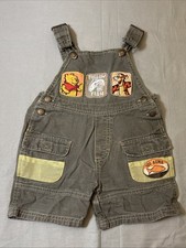  Vintage RARE Pooh Tigger 100 Acre Collection Ripstop Overalls 3T