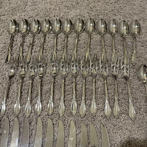 Yamazaki Cache Silber Akzent Edelstahl 60 Teile Besteck Silberbesteck 12er Set - Bild 4 von 5
