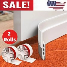 2x Door Draft Door Bottom Weather Strip Door Sweep Insect Blocker Self-adhesive