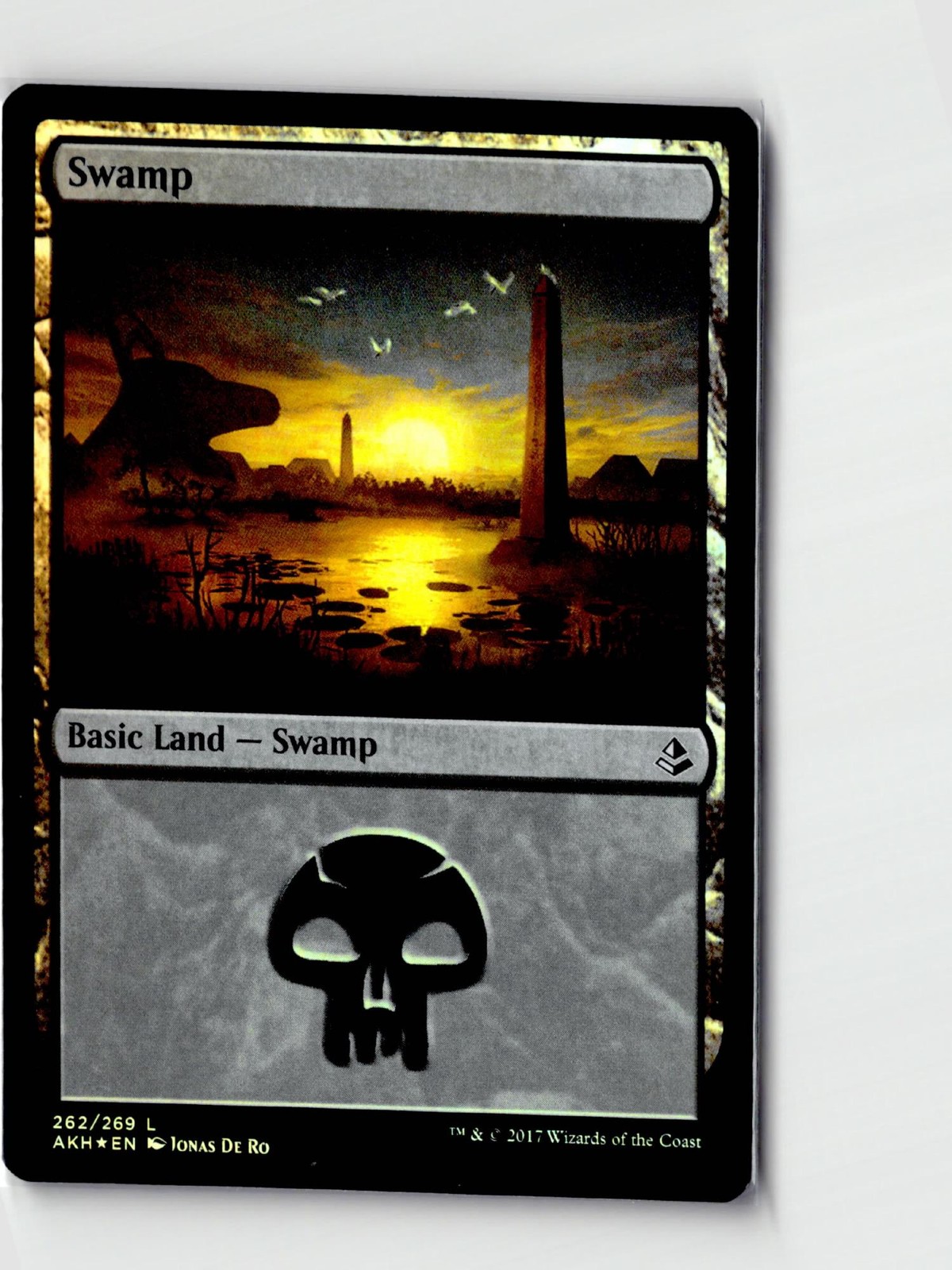 Swamp (262) 262 Land Amonkhet Magic: The Gathering Foil Lightly Played