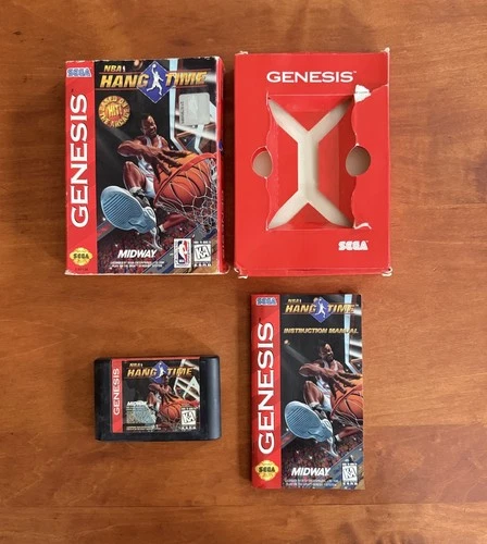 NBA Hang Time (Sega Genesis) CIB Complete & Tested - Ships Fast Cardboard Box
