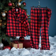 Wondershop Pajamas Red Black Buffalo Check Holiday Flannel Size Large