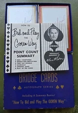 VTG Chas Goren Point Count Bridge Cards NEW Playing Cards & Booklet