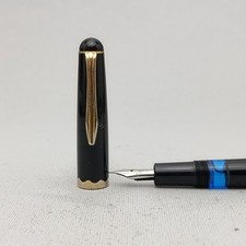 ✒️MONTBLANC Monte Rosa  Black Piston Fountain Pen SS  EF Nib Vintage  RARE