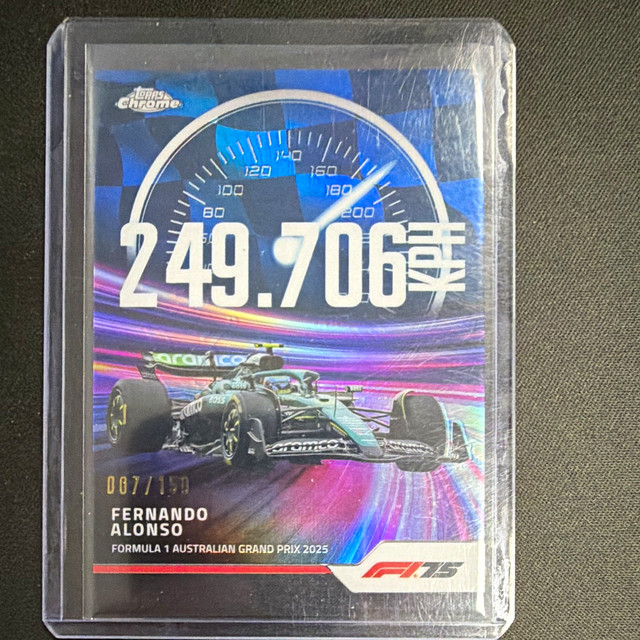 Topps 2025 Chrome Formula 1 Fernando Alonso Top Speed TS-5 Blue /150