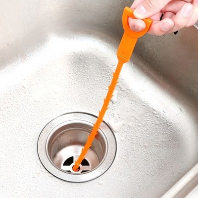 Reusable Drain Cleaner Spirals Barbs Design U Shaped Grip Bathroom Kitchen Pipe