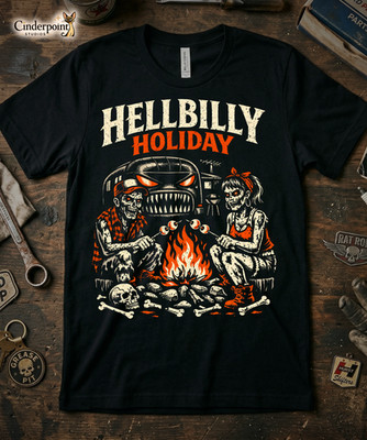 Hellbilly Holiday T-Shirt - Zombie Airstream Trailer Park Horror Punk Tee XS-5X