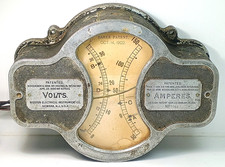 Antique Weston Baker Electric Car Dash Gage Volt Amp Meter 1902 Rauch Riker Antique Weston Baker Electric Car Dash Gage Volt Amp Meter 1902 Rauch Riker