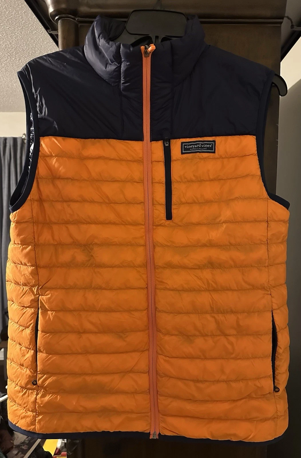 Vineyard Vines Insulated Lightweight Packable Puffer Vest Mens Size L - EUC