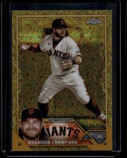 2023 Topps Gilded Baseball Brandon Crawford #146 Mini Diamond Gold Etch /50