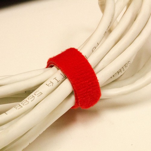 6 Inch Hook and Loop Reusable Strap Cable Cord Wire Ties 75 Pack Red - Afbeelding 5 van 5