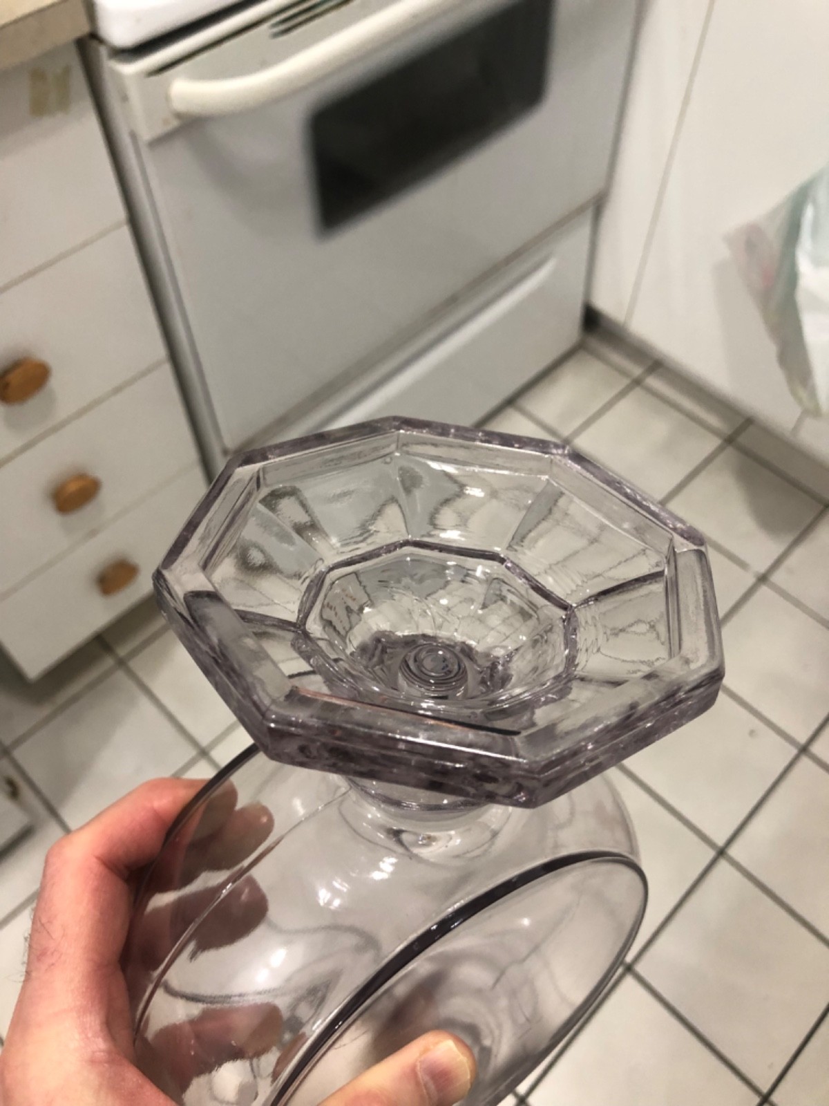 VINTAGE MINTY CRISP c1900 13 1/2” “BANJO” GROUND TO FIT APOTHECARY CANDY JAR