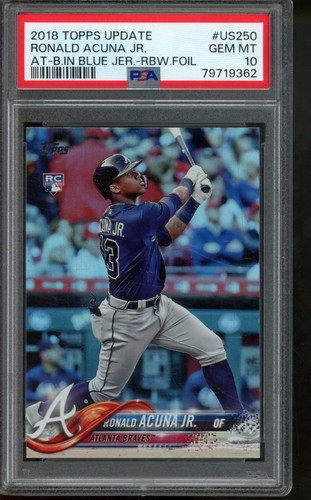 2018 Topps Update Ronald Acuna Jr. Rainbow Foil PSA 10 #US250 Rookie