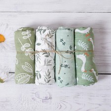 100 Cotton 4PCS Swaddle Blankets,120 110cm Bamboo Cotton Newborn Baby
