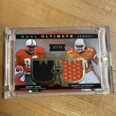 2013 Jerry Rice / Barry Sanders Dual Ultimate Player Used Jersey /25