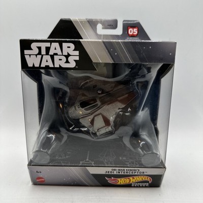 Hot Wheels Star Wars Starships Select Obi-Wan Kenobi's Jedi Interceptor NEW