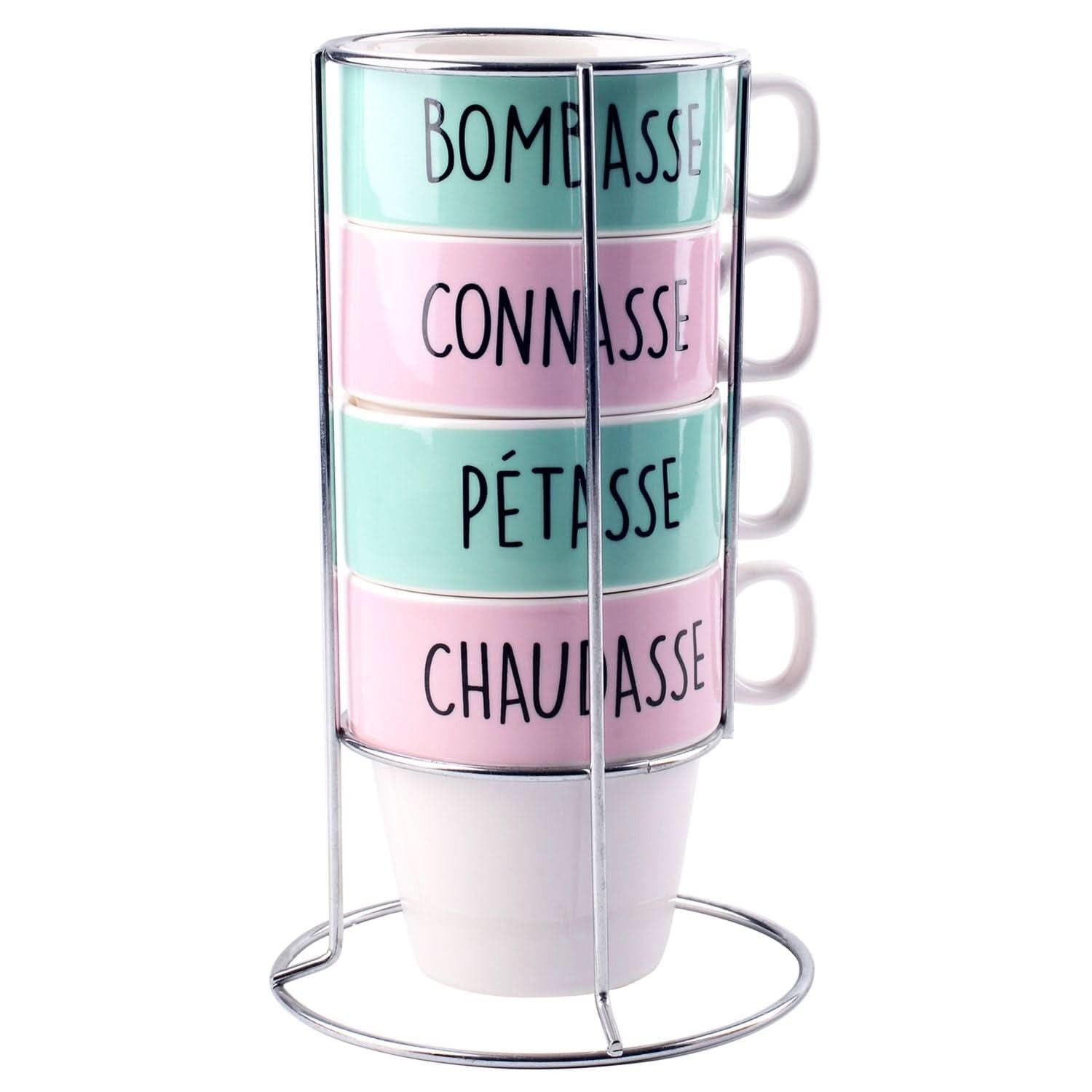 Tasses à café en céramique New Bone LA Chaise Longue avec support chic